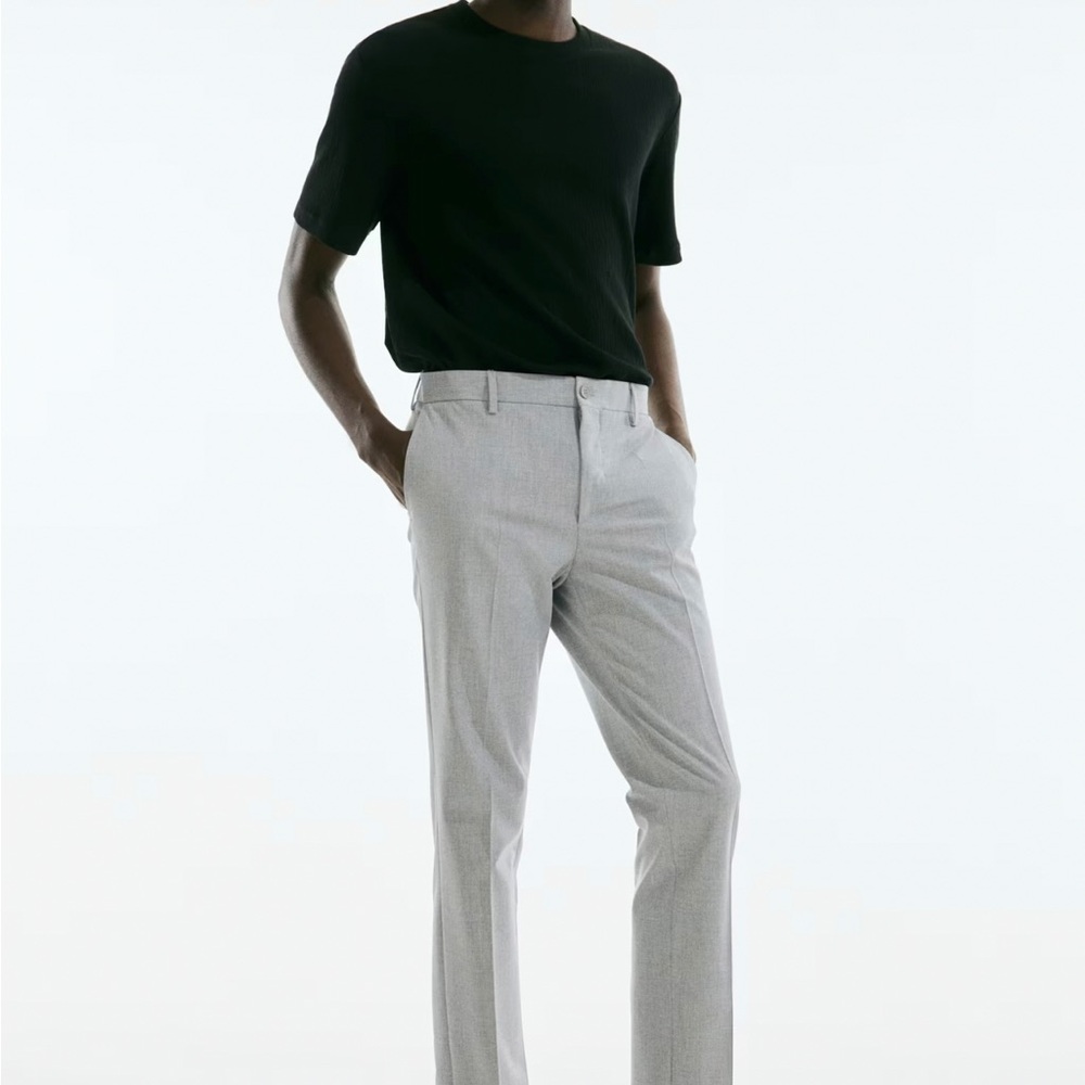 H&M Men's Black and Gray Dress Pants